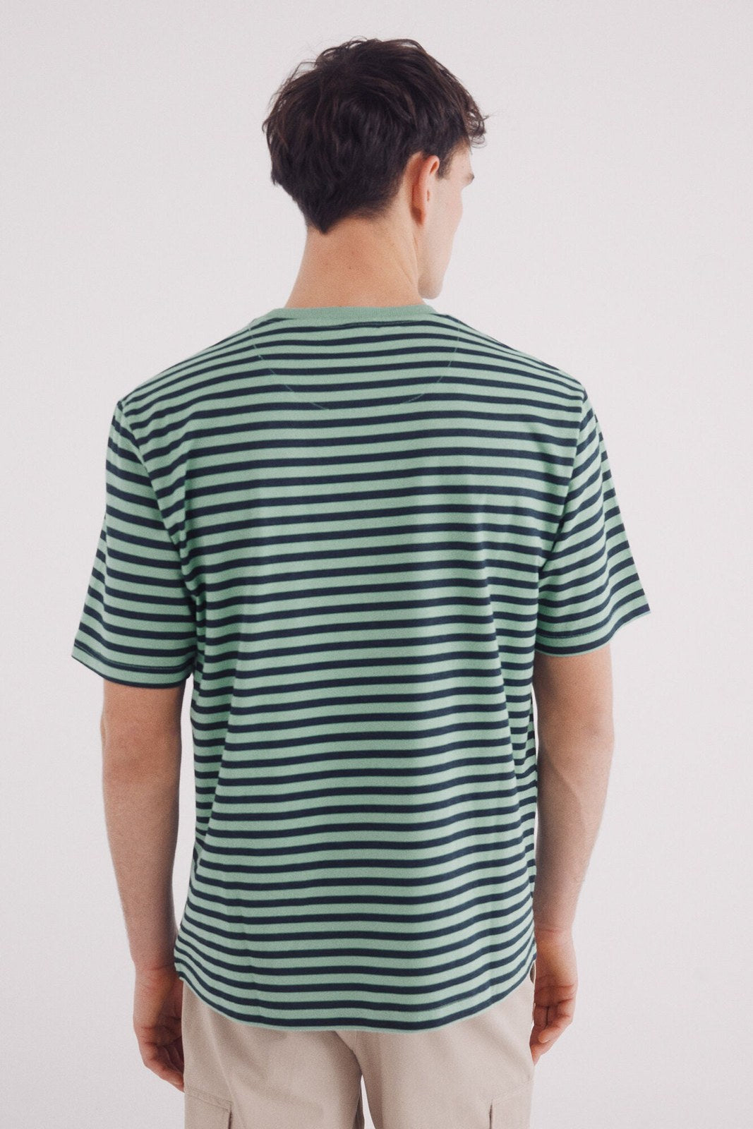 Springfield Striped printed striped -shirt - Green 3 Shaws Department Stores