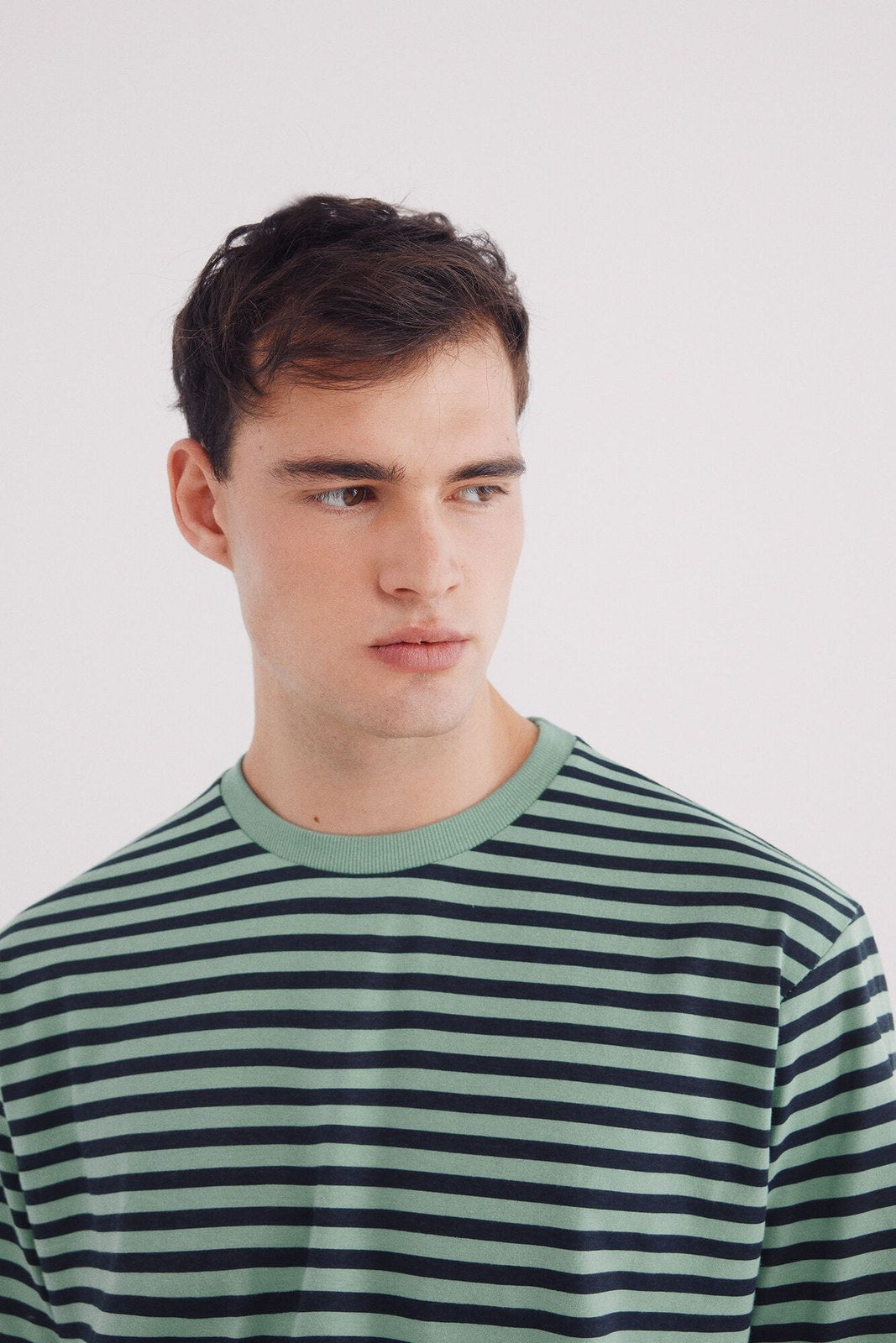 Springfield Striped printed striped -shirt - Green 7 Shaws Department Stores