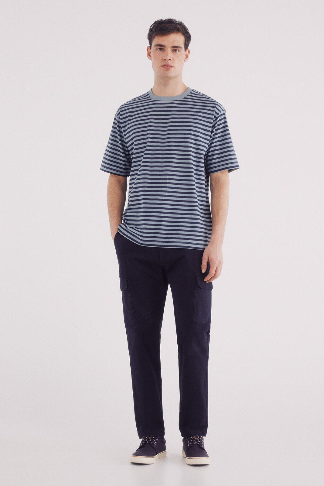 Springfield Striped printed striped -shirt - Blue 3 Shaws Department Stores