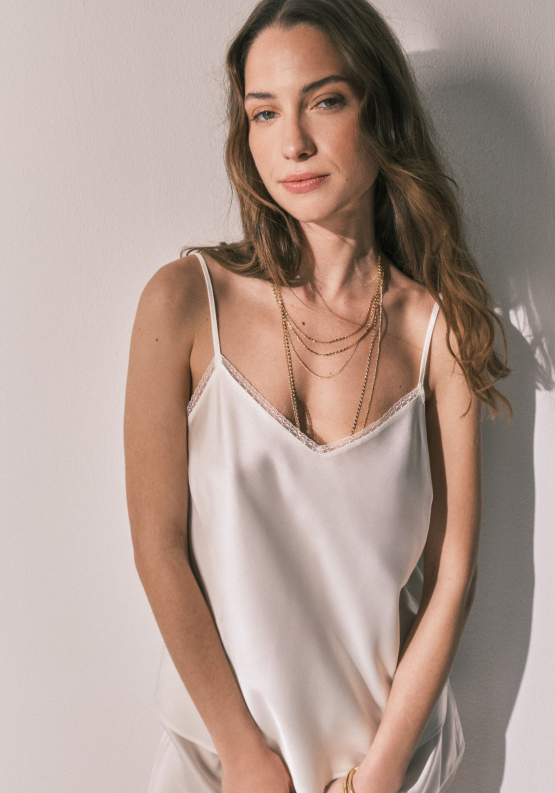 Satin Midi Nightgown - Ivory