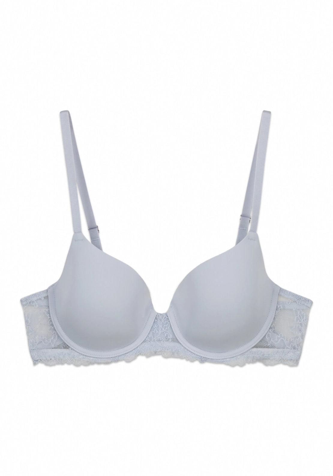 Classic Microfibre &amp; Lace Bra - Blue