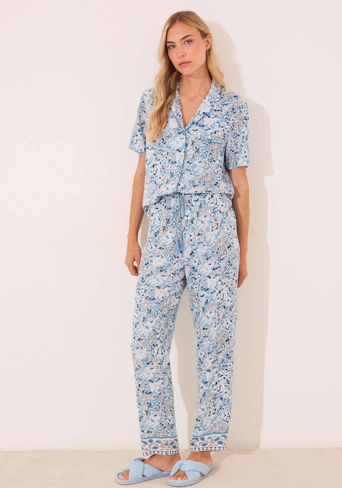 Short Sleeves Masculine Pyjama - Blue