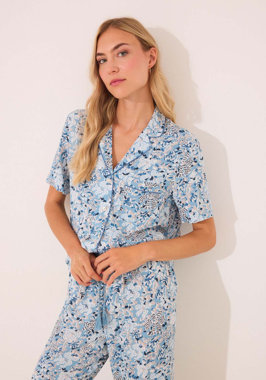 Short Sleeves Masculine Pyjama - Blue