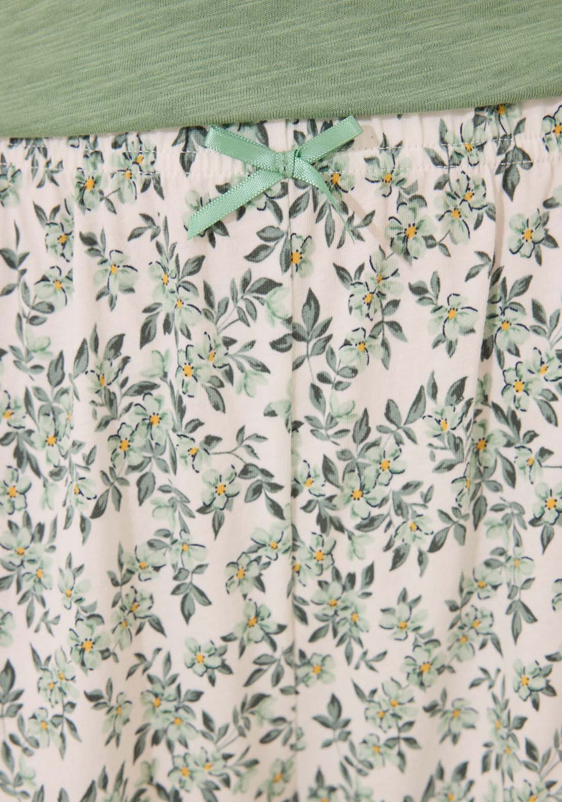 Short Sleeves Capri Pant Pyjama - Green