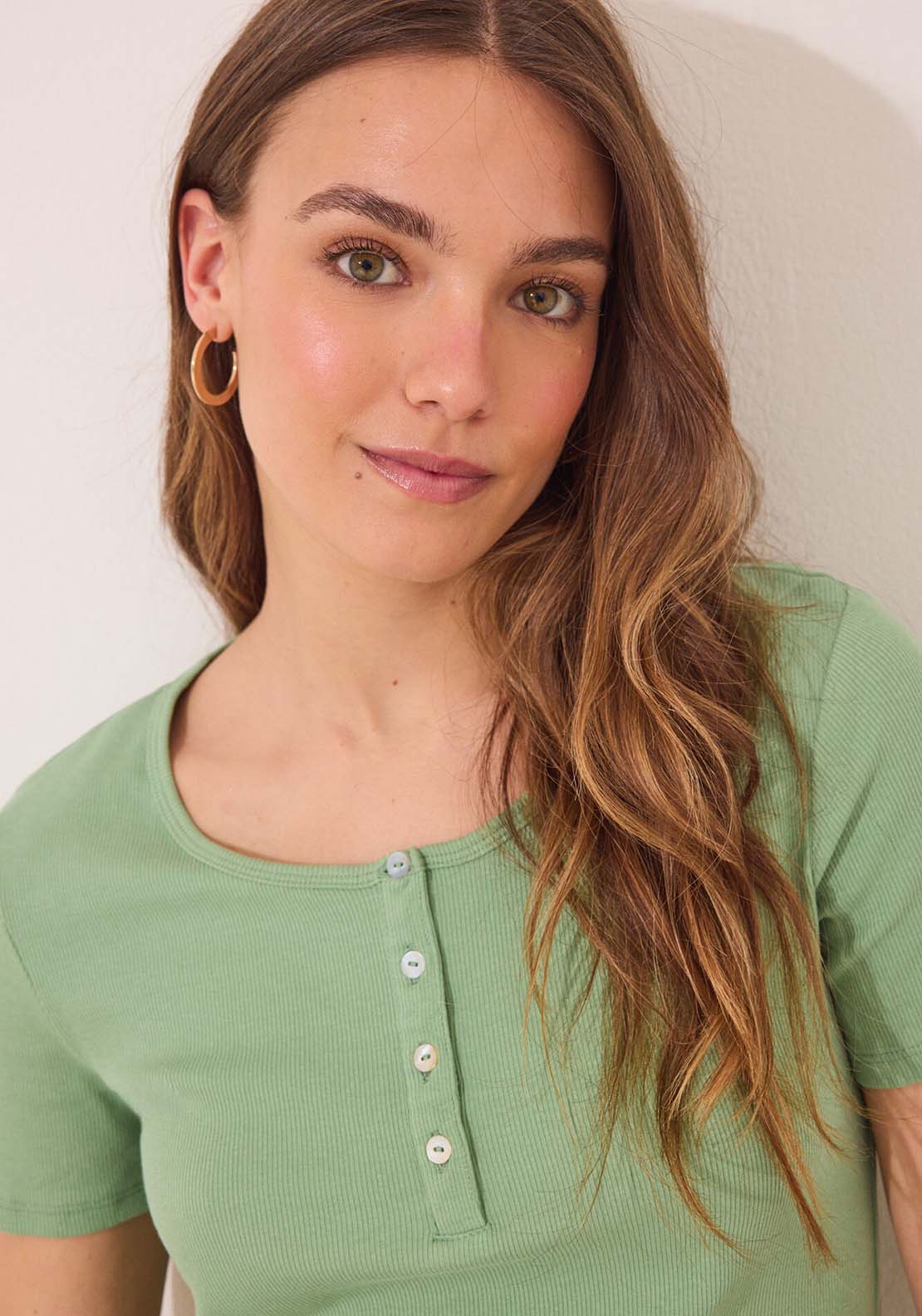 Short Sleeves Long Pant Pyjama - Green