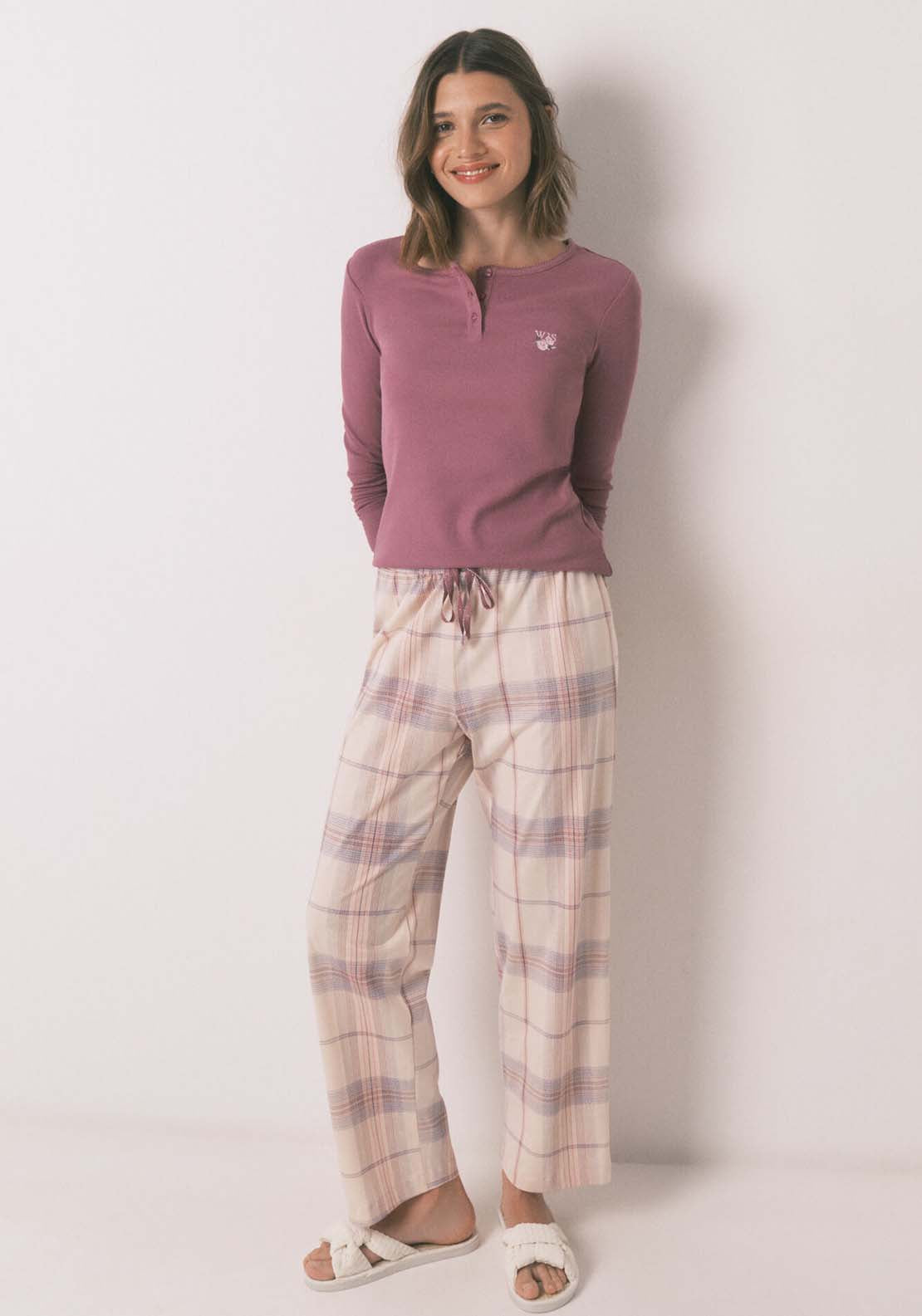 Long Sleeves Long Pant Pyjama - Pink