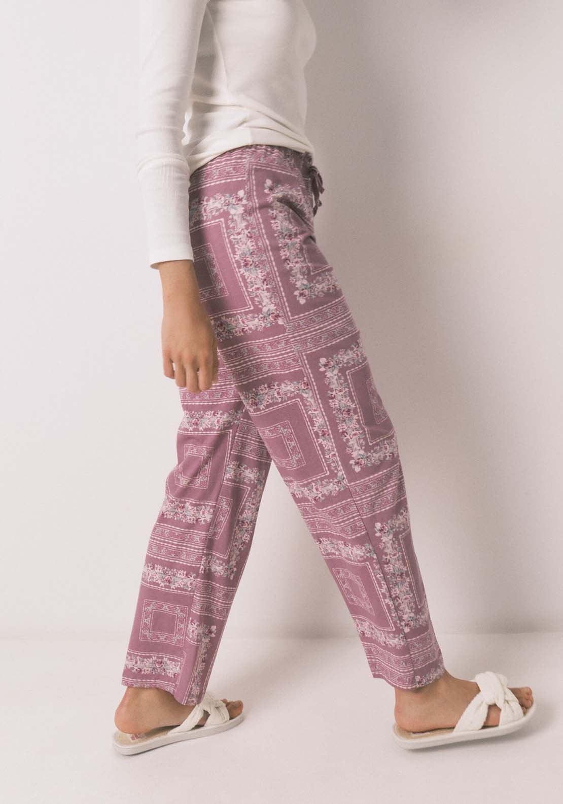Long Sleeves Long Pant Pyjama - Ivory