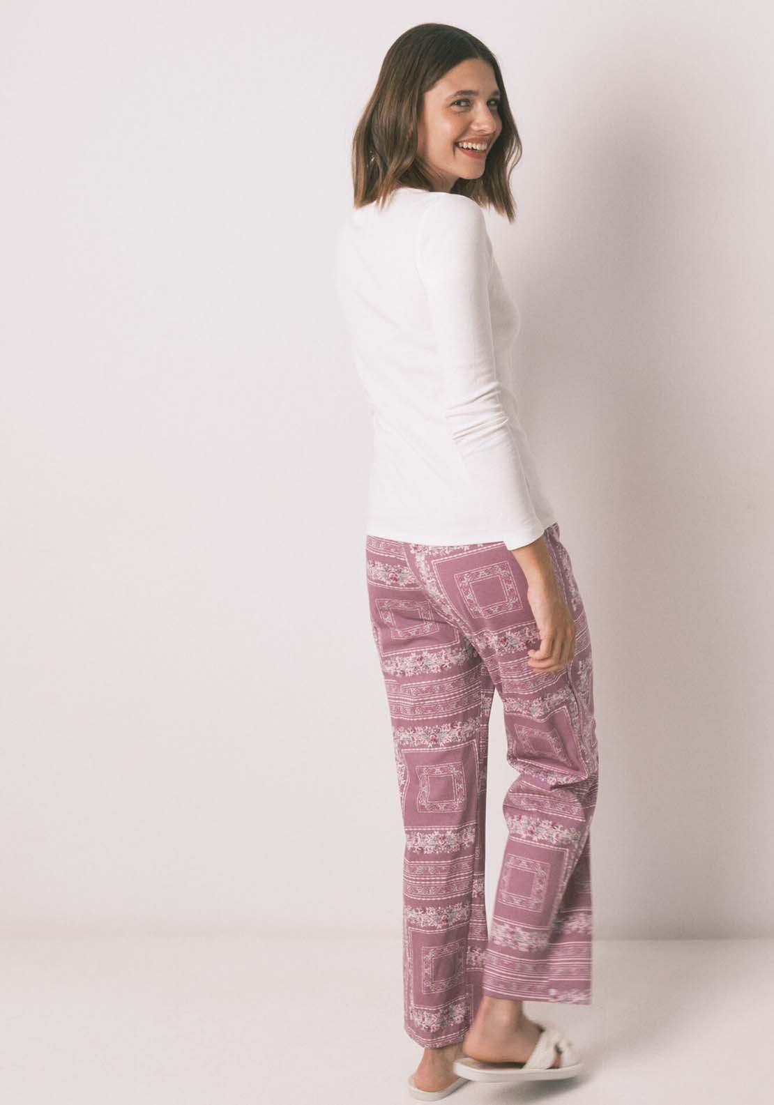 Long Sleeves Long Pant Pyjama - Ivory