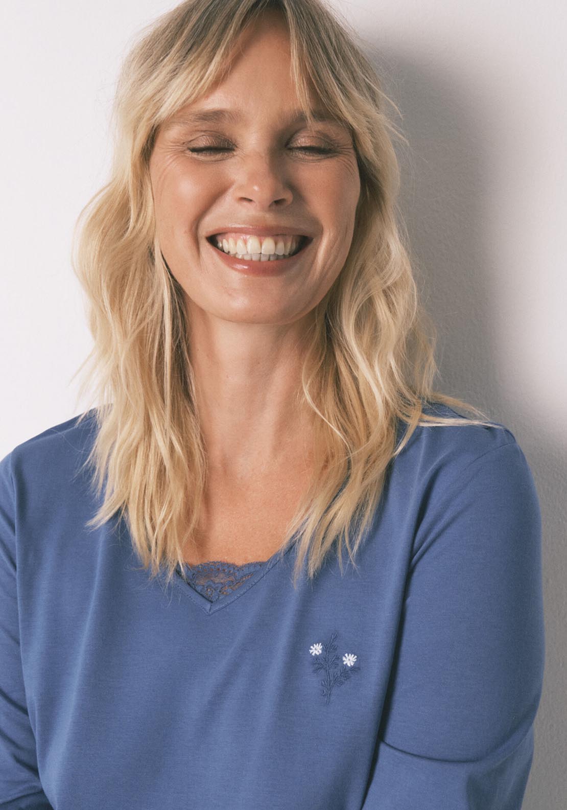 Womensecret Long Sleeves Long Pant Pyjama - Blue 3 Shaws Department Stores