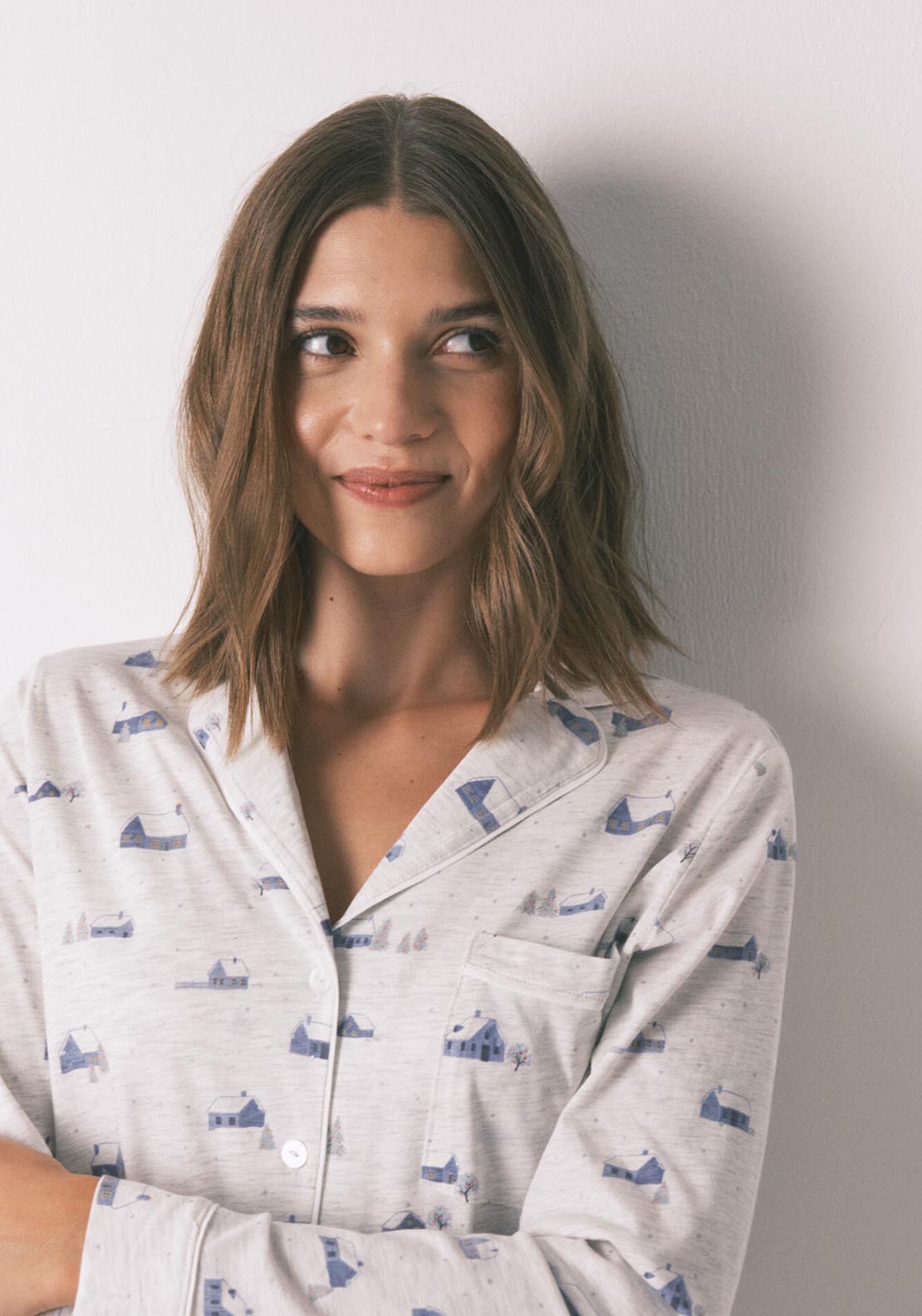 Womensecret Long Sleeves Masculine Pyjama - Grey 4 Shaws Department Stores