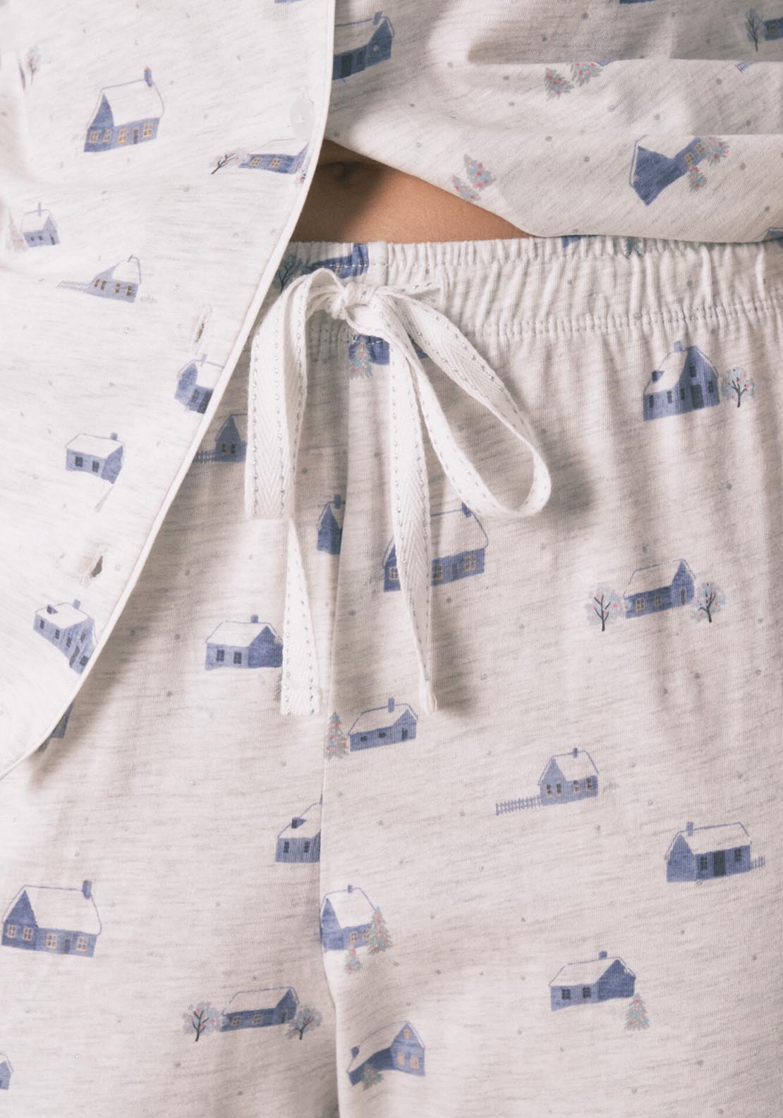 Womensecret Long Sleeves Masculine Pyjama - Grey 6 Shaws Department Stores