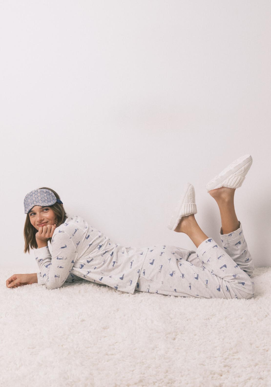 Womensecret Long Sleeves Masculine Pyjama - Grey 5 Shaws Department Stores