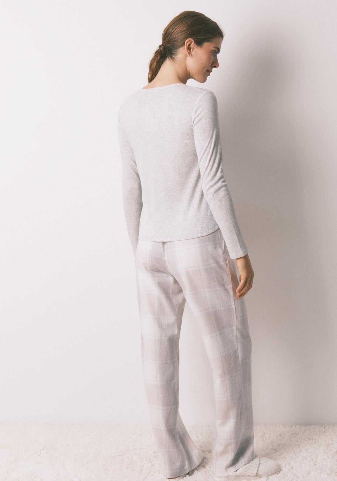 Womensecret Long Sleeves Long Pant Pyjama - Grey 2 Shaws Department Stores