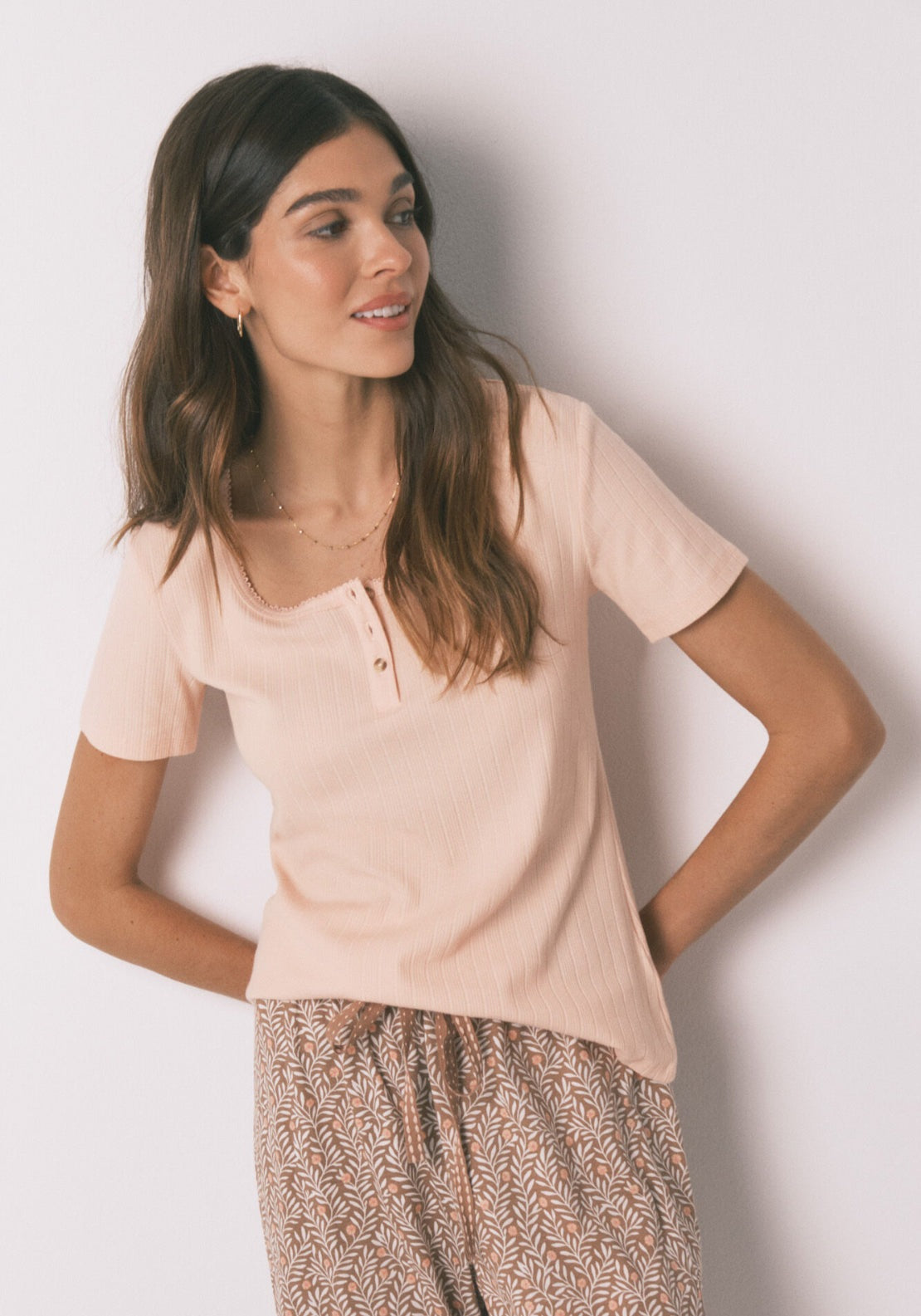 Cotton Print Capri Pyjamas - Orange