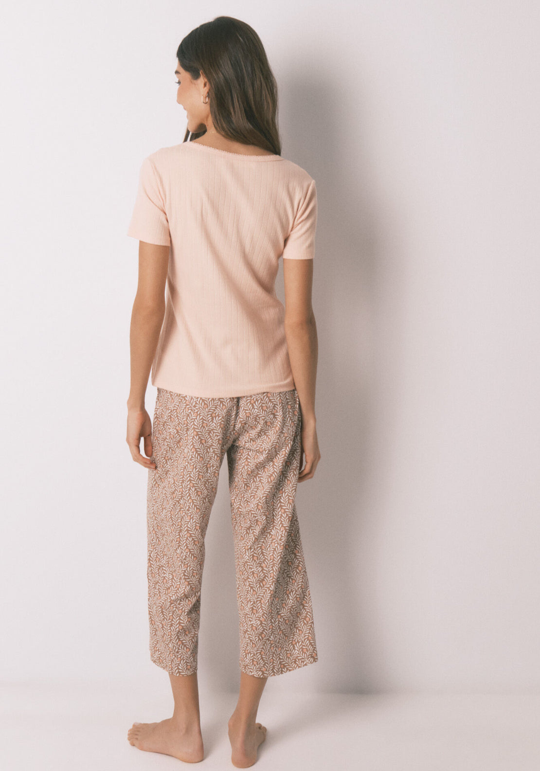 Cotton Print Capri Pyjamas - Orange