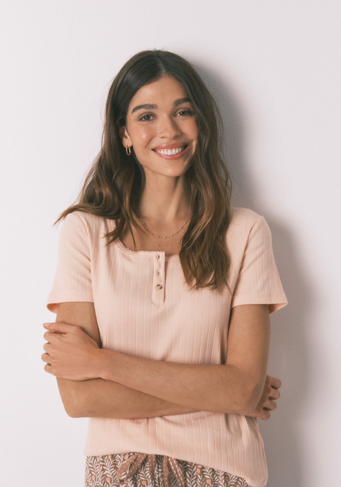 Cotton Print Capri Pyjamas - Orange