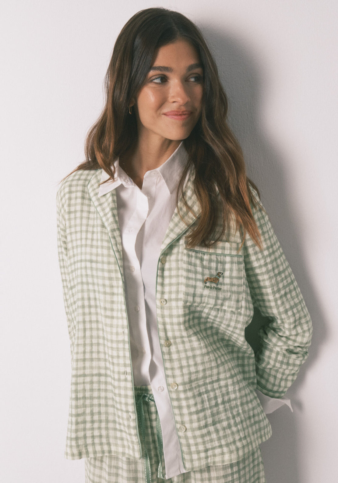 100% Cotton Plaid Classic Long Pyjamas - Green