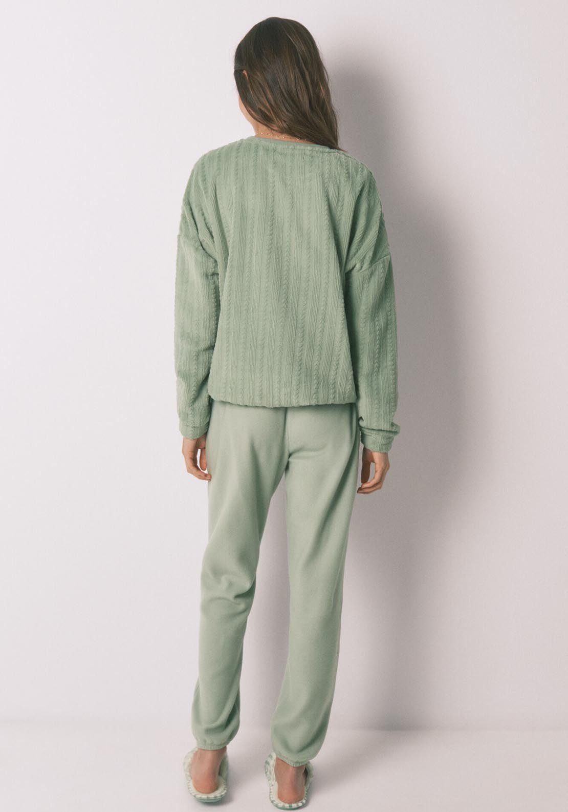Fleece Long Pyjamas - Green