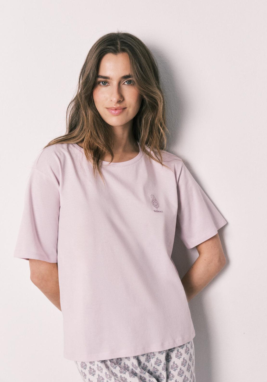 100% Cotton Stamp Print Pyjamas - Pink