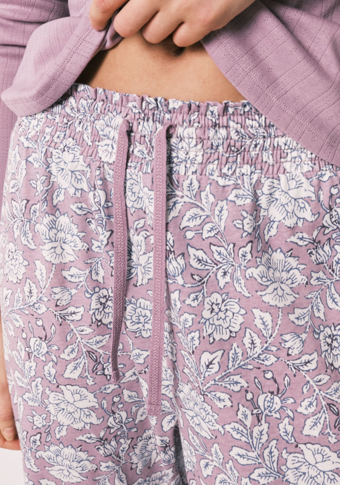 Floral Print Long Pyjamas - Pink