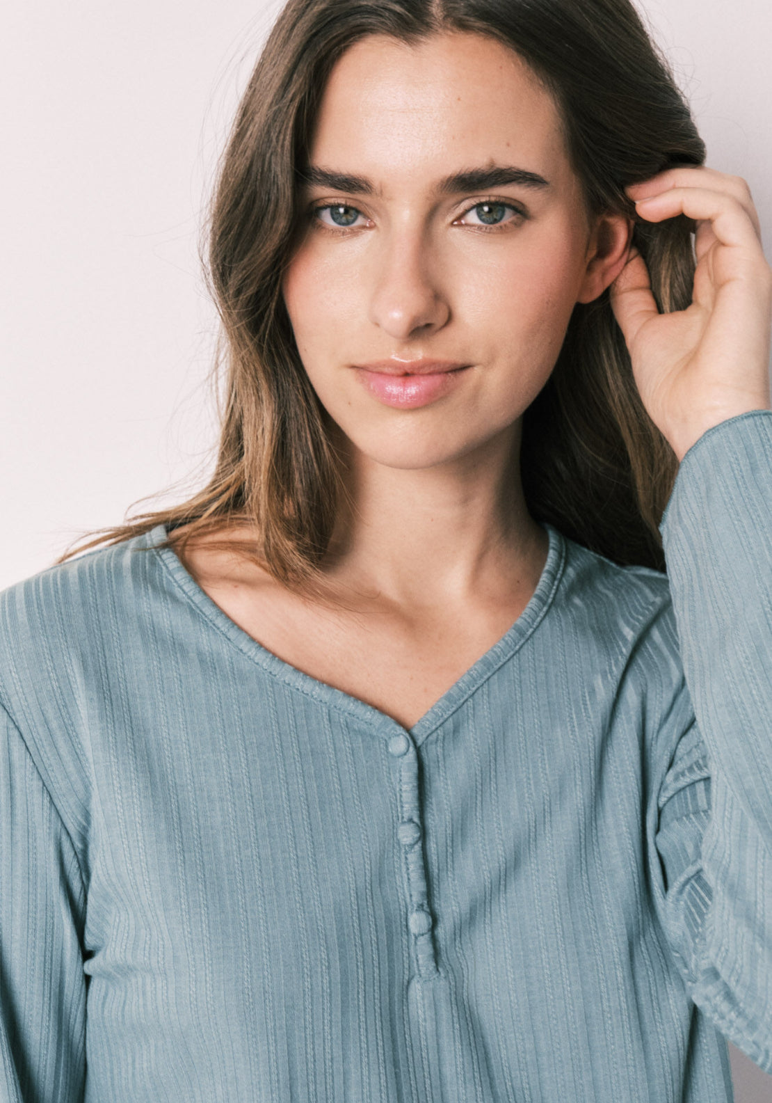 Pointelle Long Pyjamas - Blue