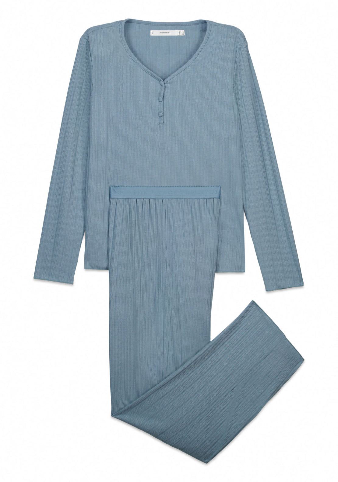 Pointelle Long Pyjamas - Blue