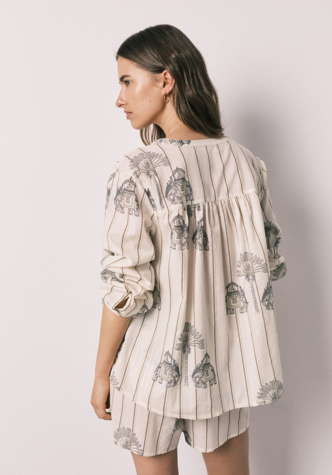 Printed Cotton Short Pyjamas - White