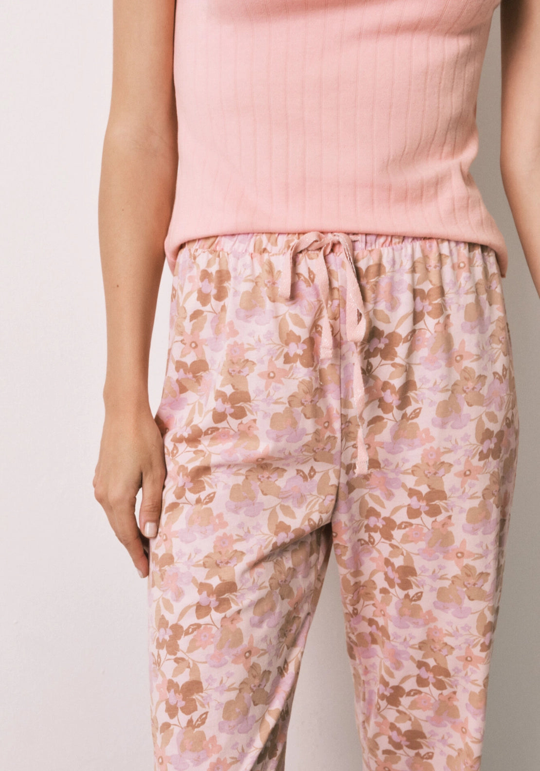 Cotton Short Sleeve Long Pyjama Set - Orange