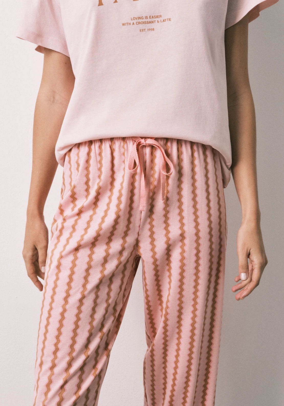 Cotton Capri Pyjama Set - Pink