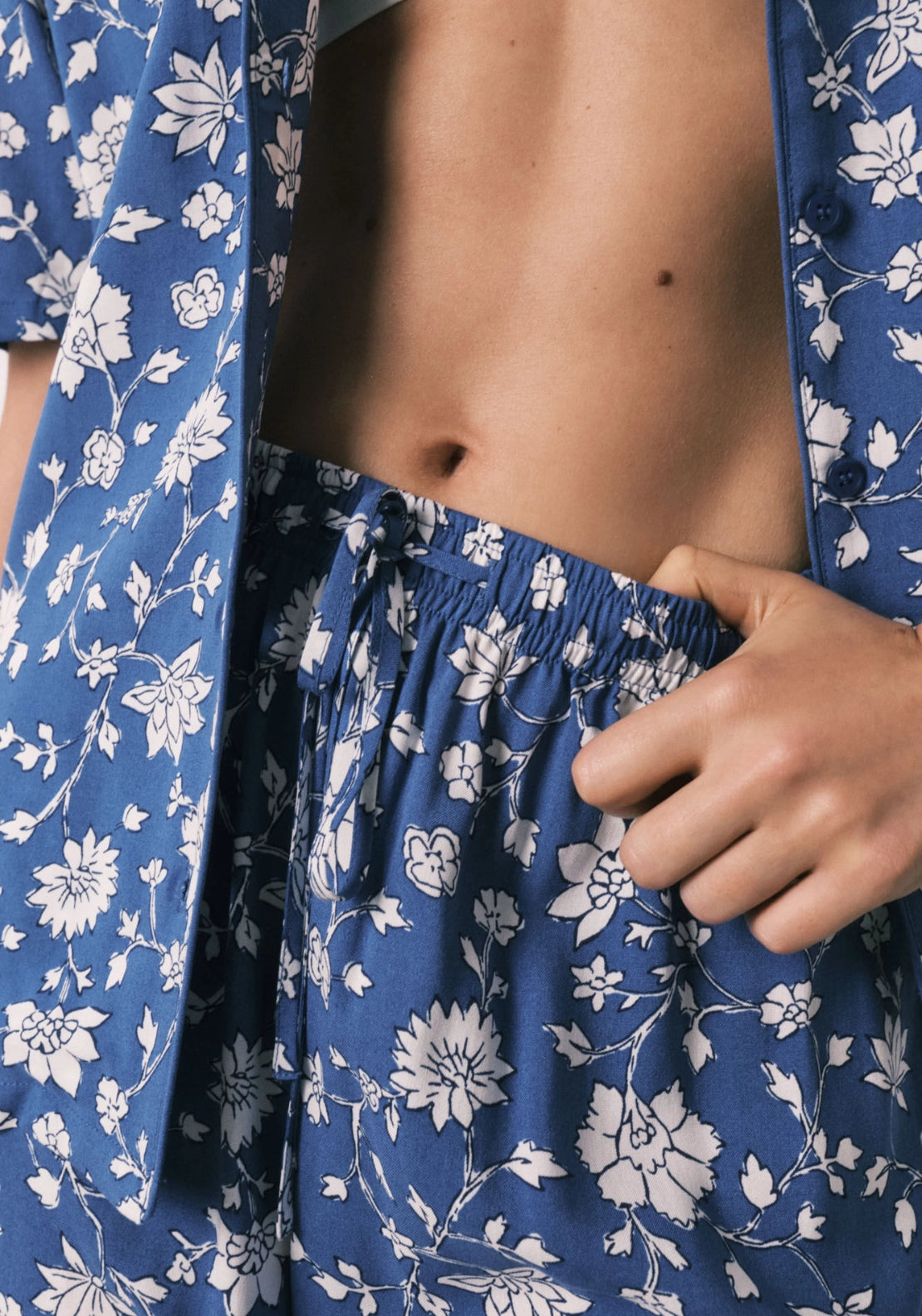 Floral Classic Pyjama Set - Blue