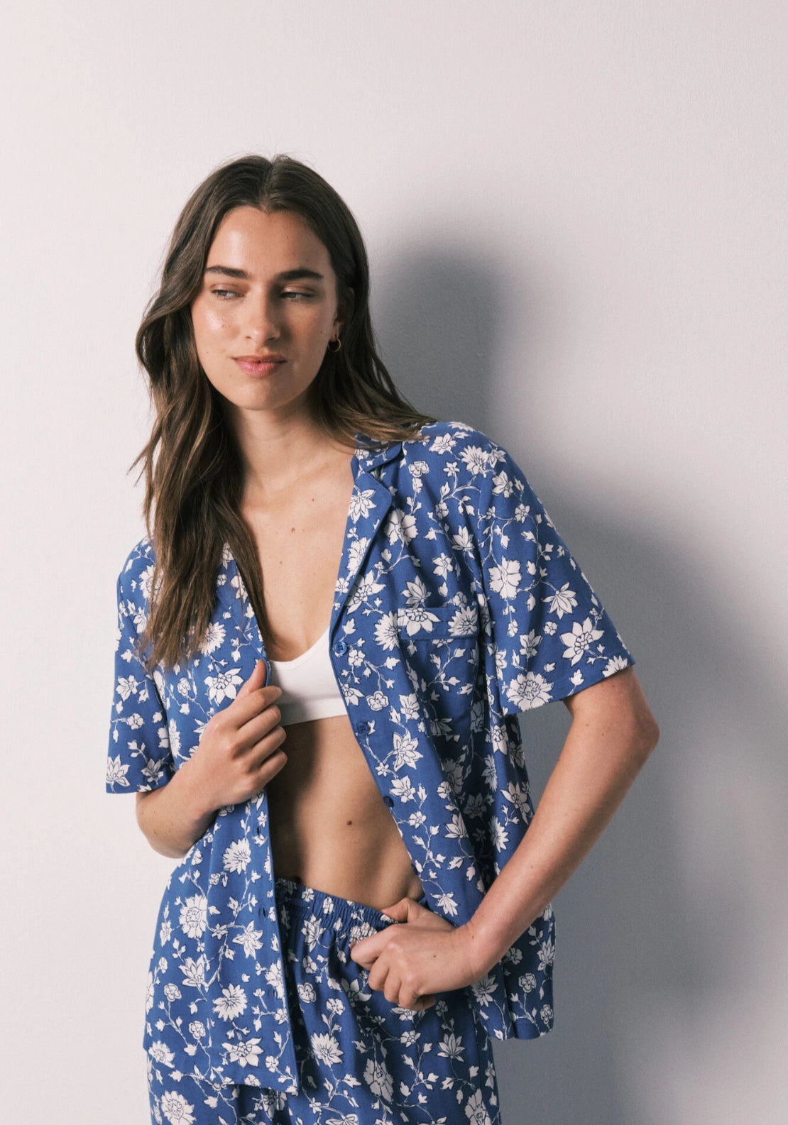 Floral Classic Pyjama Set - Blue