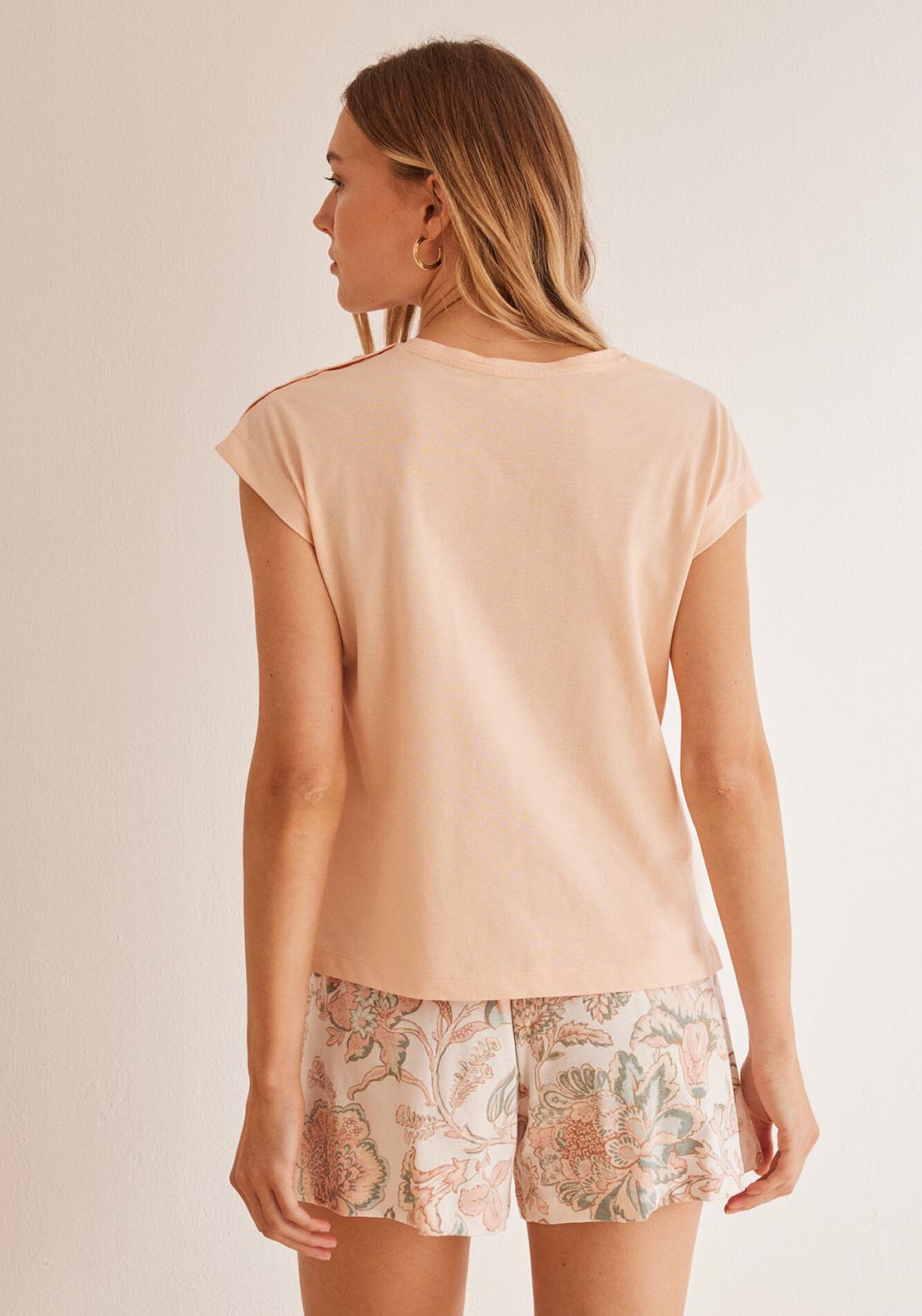Womens Secret Orange floral print 100% cotton short pyjamas - Orange 3 Shaws Department Stores
