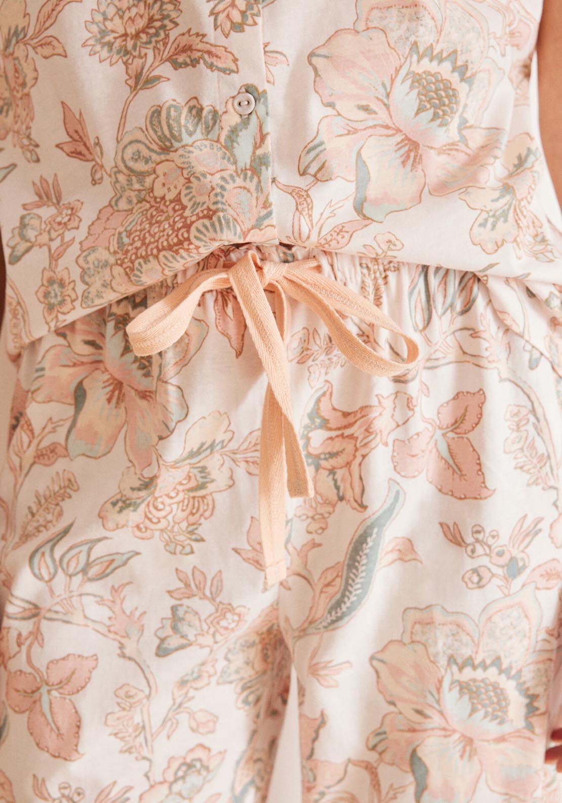 Womens Secret Classic floral print pyjamas in 100% cotton - White 5 Shaws Department Stores
