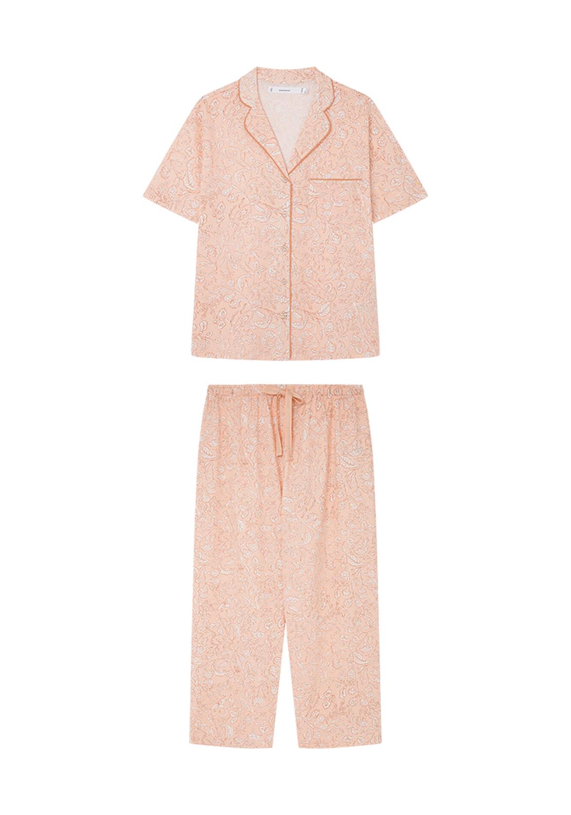 Womens Secret Orange floral 100% cotton classic pyjamas - Orange 7 Shaws Department Stores