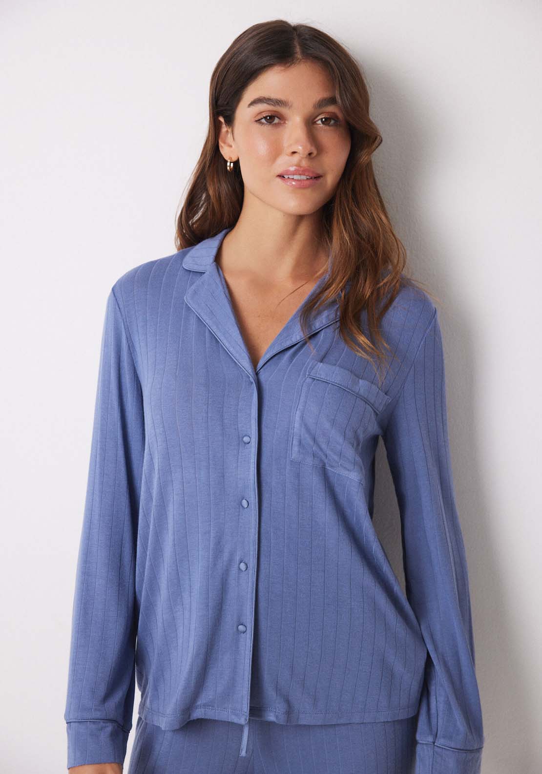 Womens Secret Blue soft touch long shirt pajamas - Blue 2 Shaws Department Stores