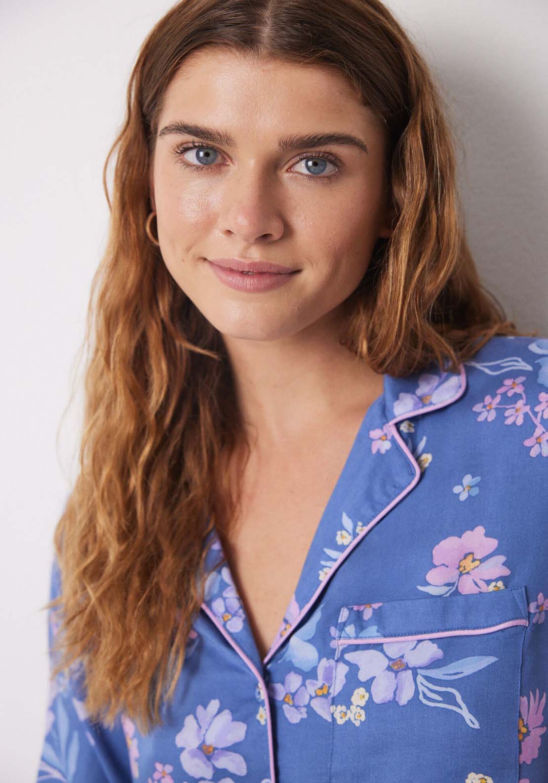Womens Secret Blue floral soft touch shirt pajamas - Blue 5 Shaws Department Stores