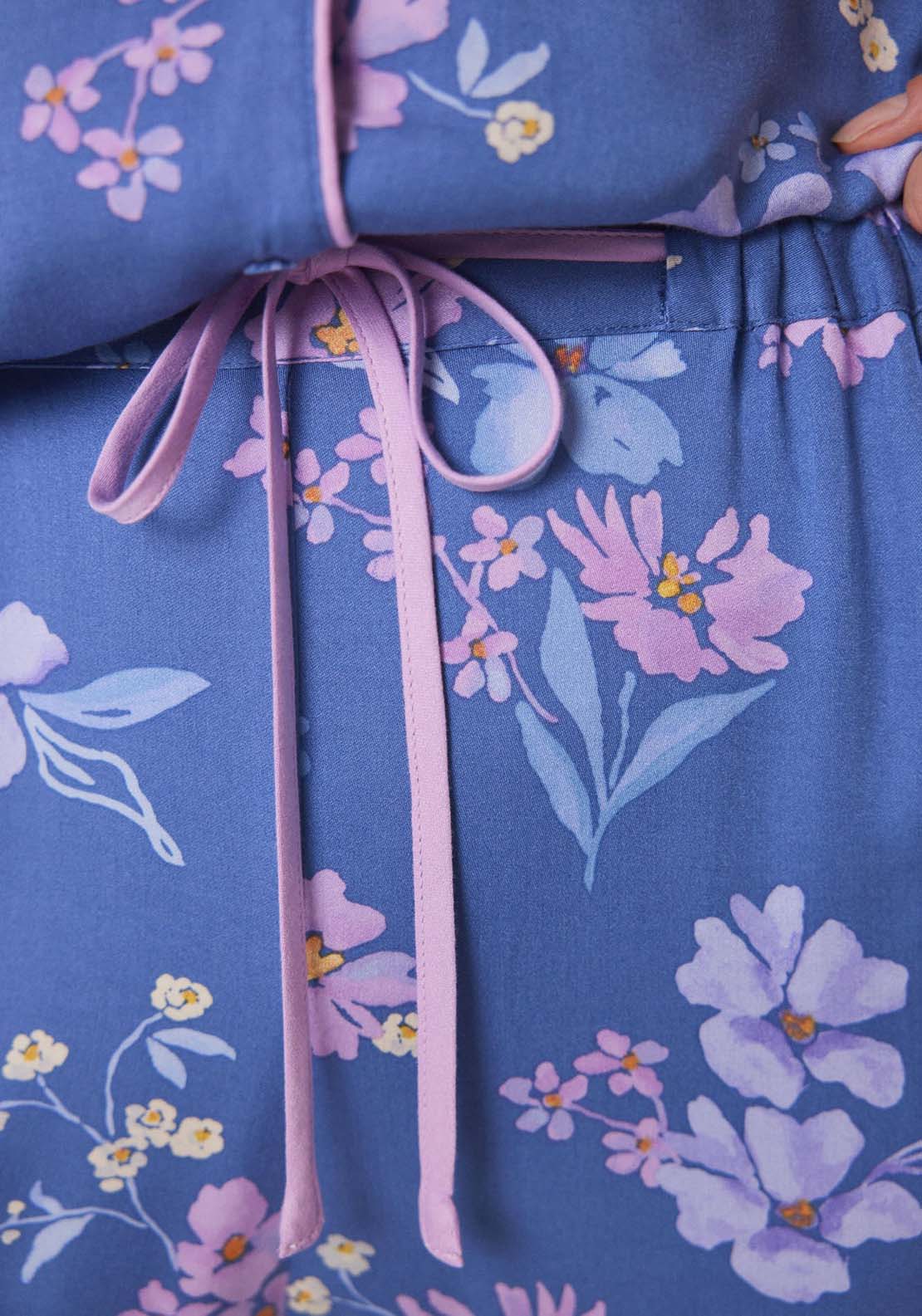 Womens Secret Blue floral soft touch shirt pajamas - Blue 6 Shaws Department Stores