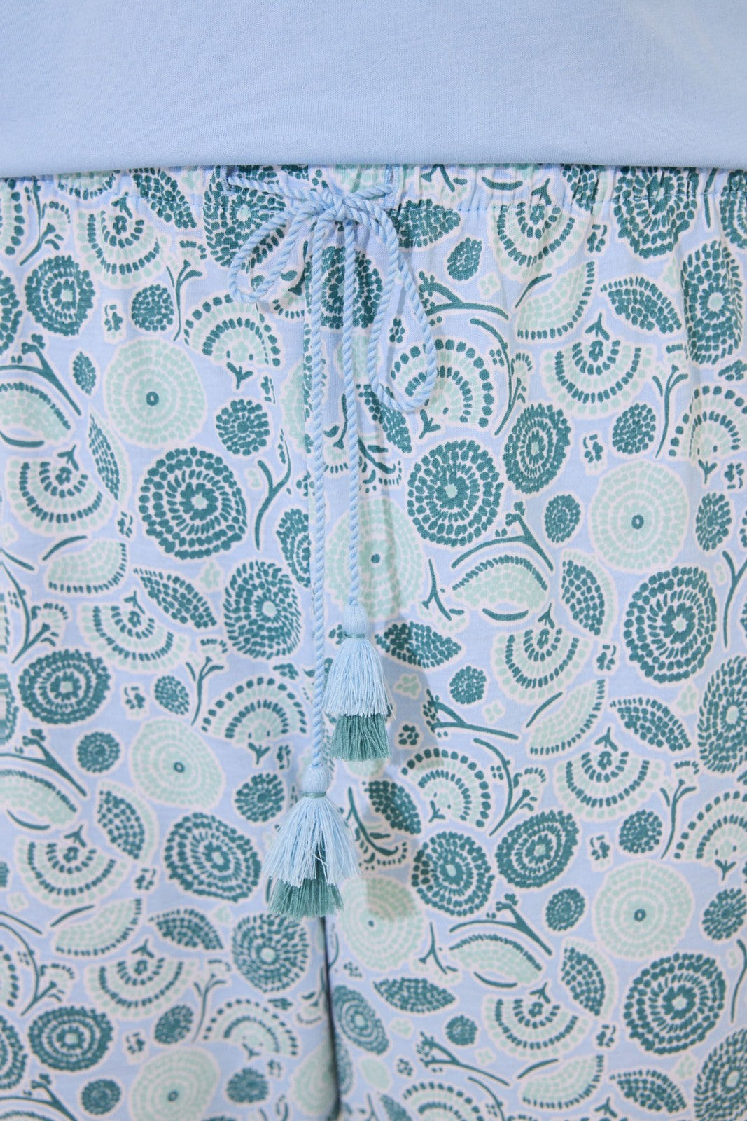 Womensecret Short pyjamas 100% cotton blue flowers - Blue 8 Shaws Department Stores