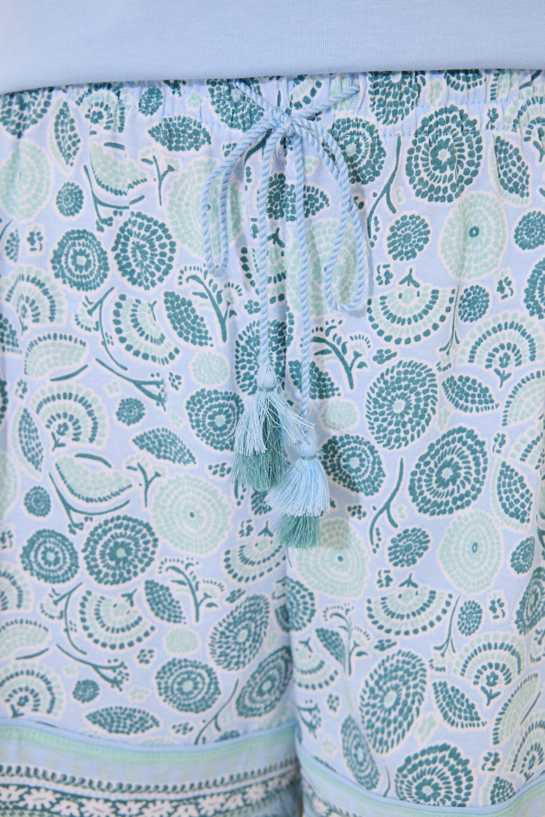 Womensecret Short pyjamas 100% cotton blue flowers - Blue 2 Shaws Department Stores