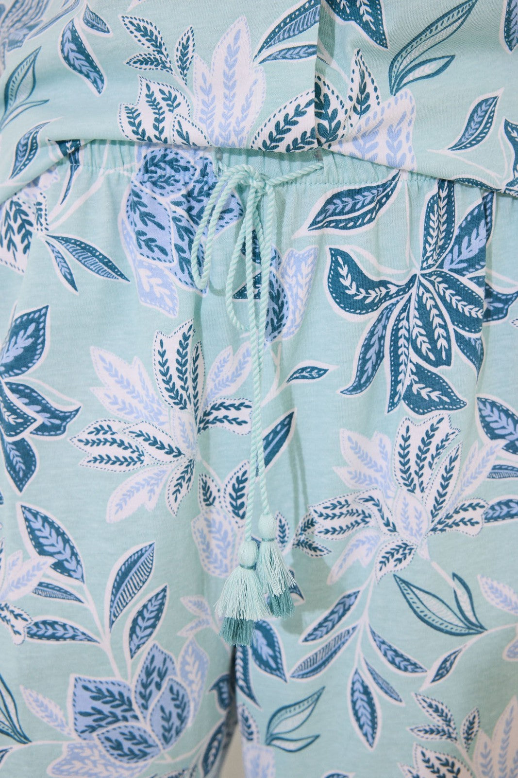 Womensecret Capri classic pyjamas 100% cotton flowers - Green 5 Shaws Department Stores