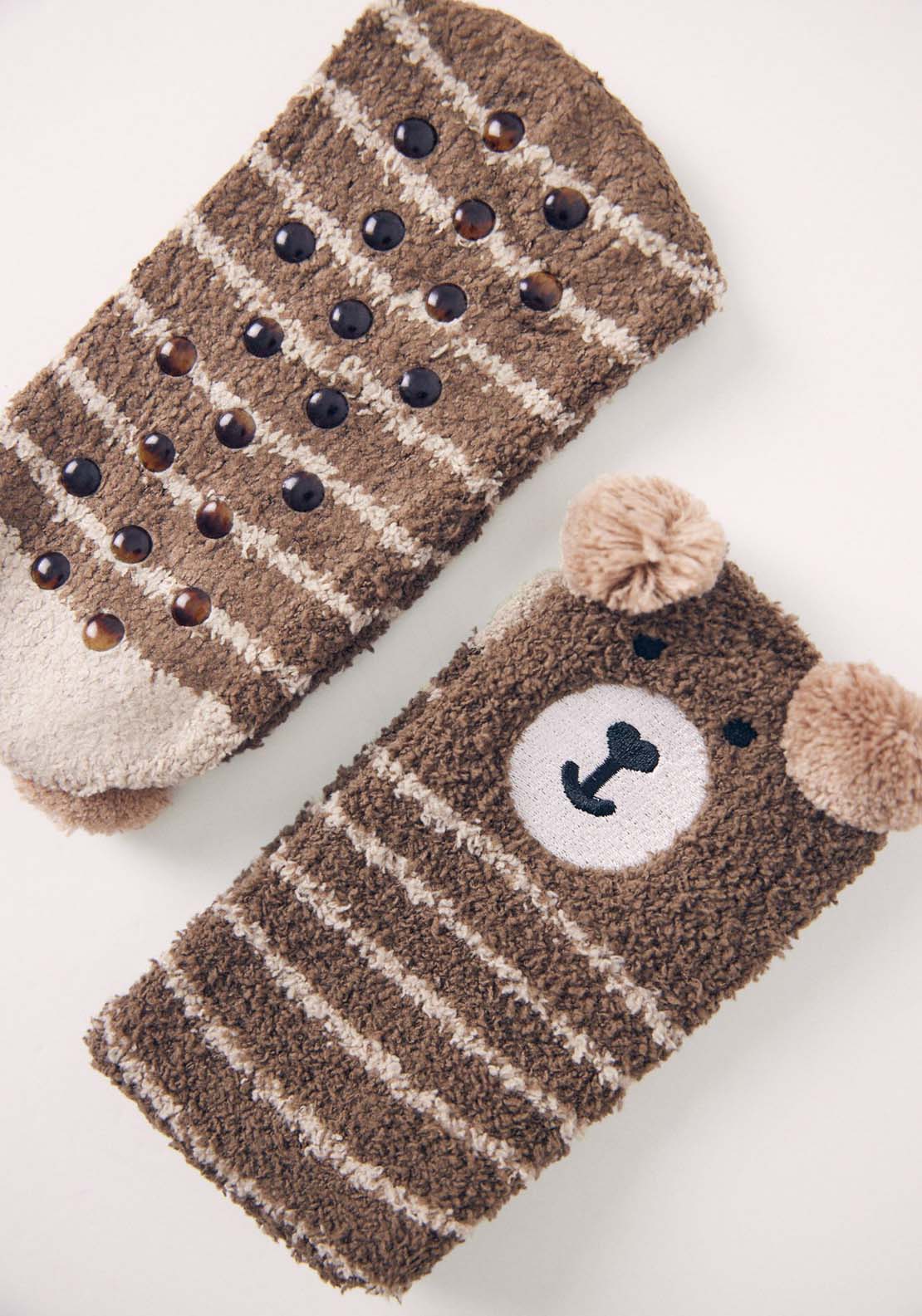 Womens Secret Brown bear fluffy socks - Tan 2 Shaws Department Stores