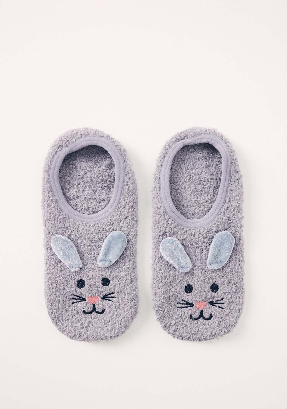 Womens Secret Cat fluffy no-show socks - Grey 1 Shaws Department Stores