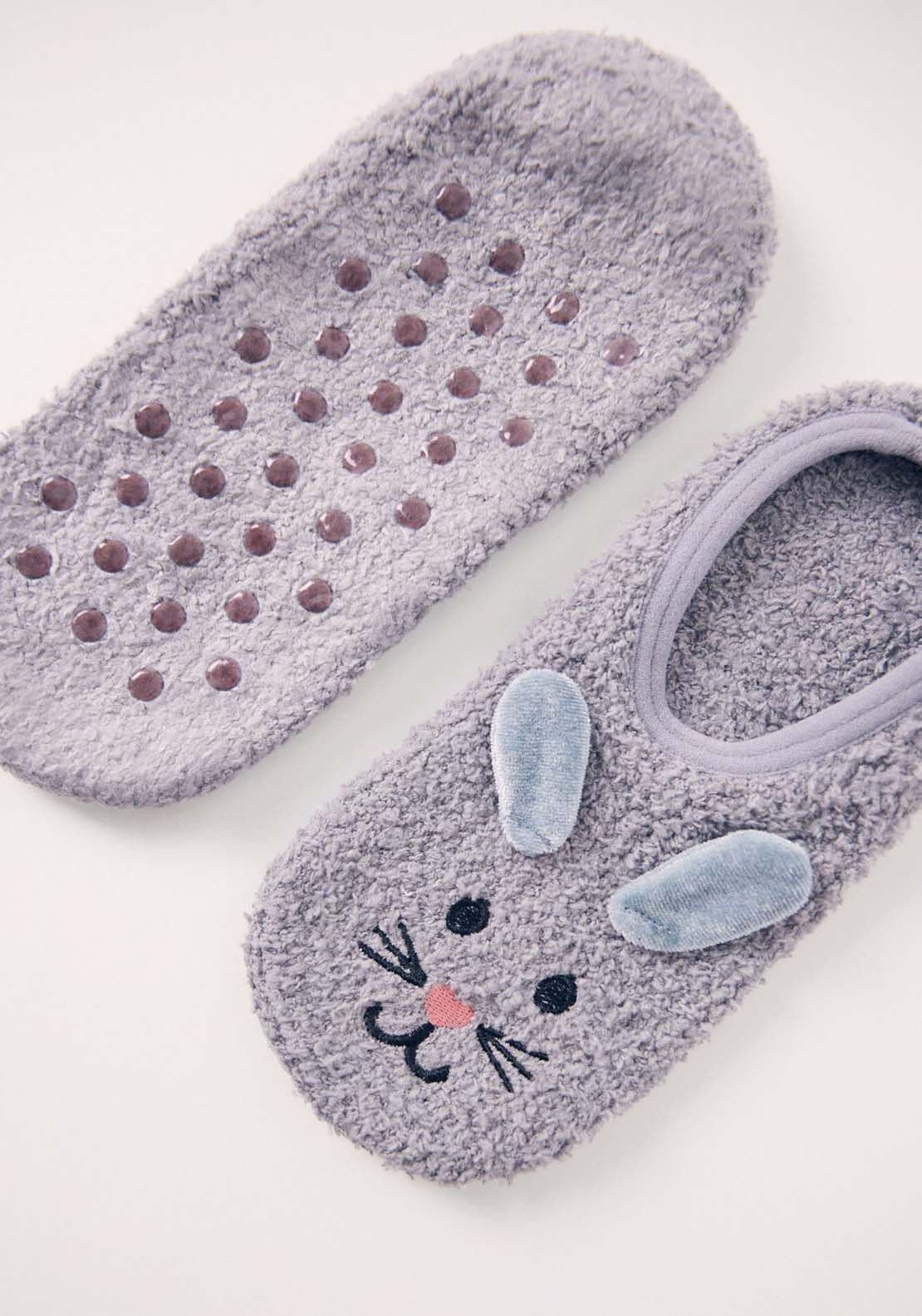 Womens Secret Cat fluffy no-show socks - Grey 2 Shaws Department Stores