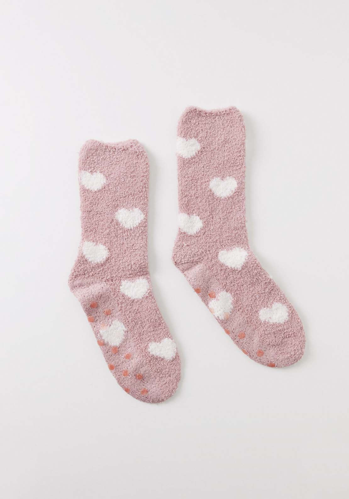 Womens Secret Pink heart fluffy socks - Pink 1 Shaws Department Stores