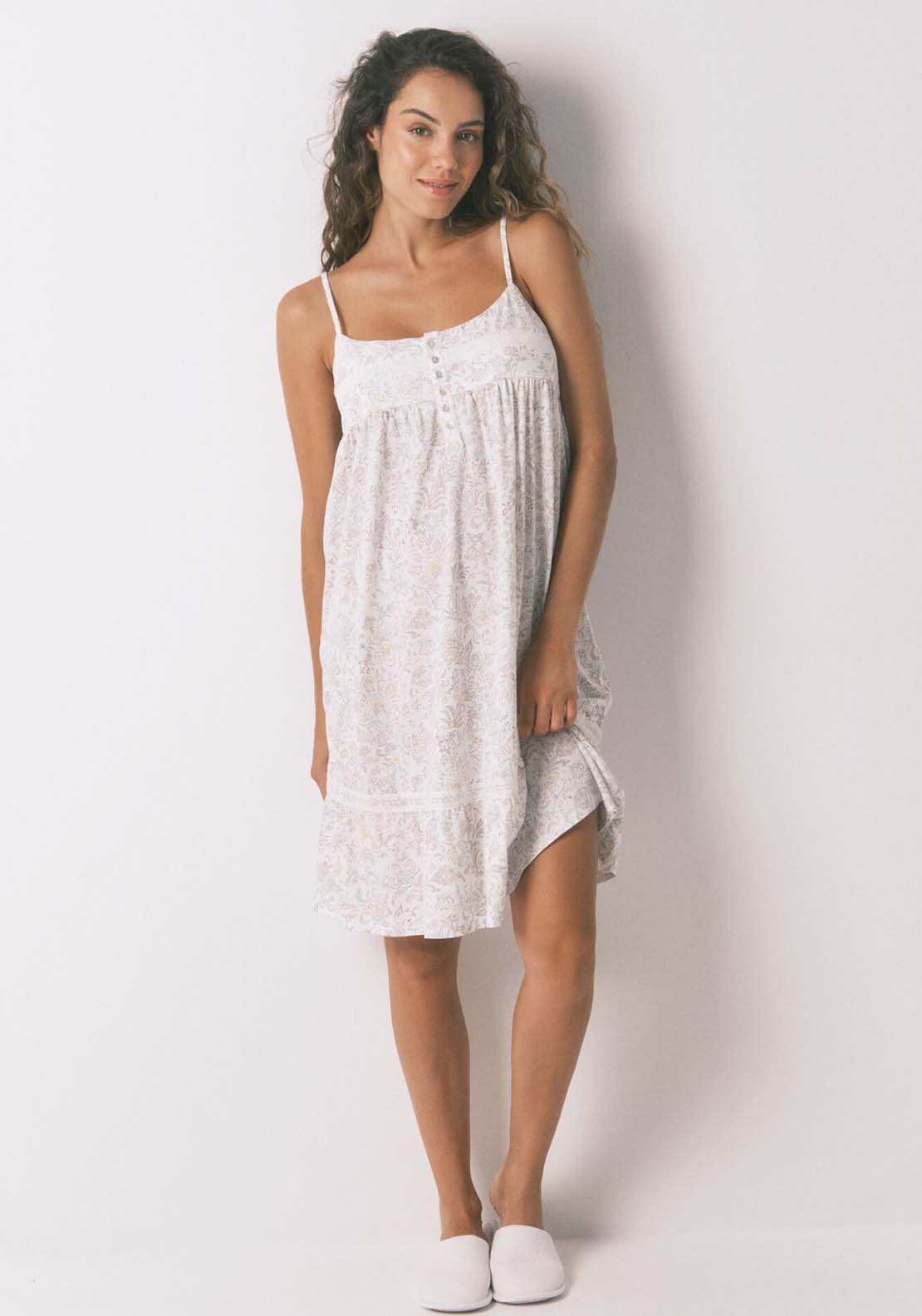 Straps Short Nightdress - Pink