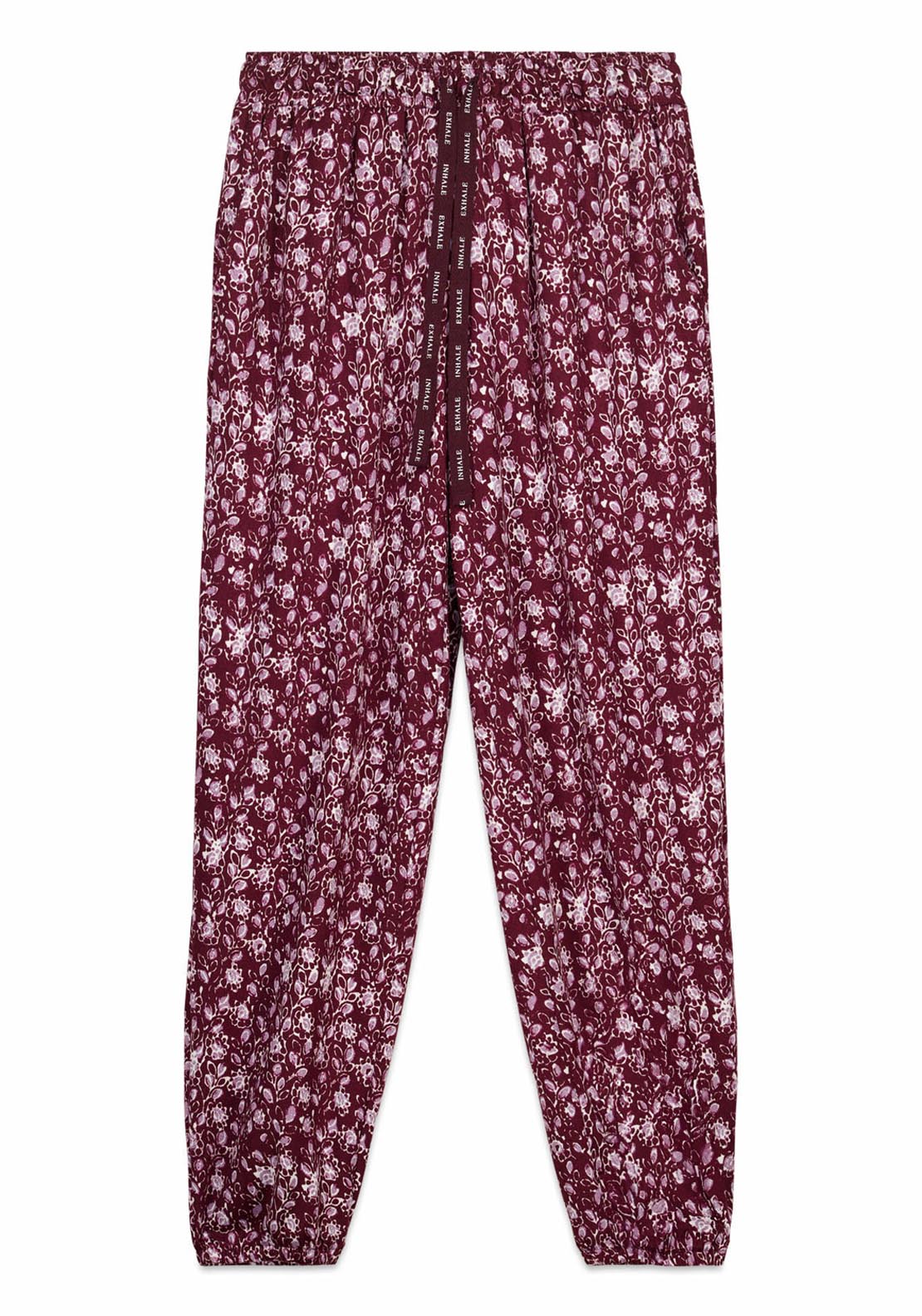 Floral Print Long Trousers - Maroon Print