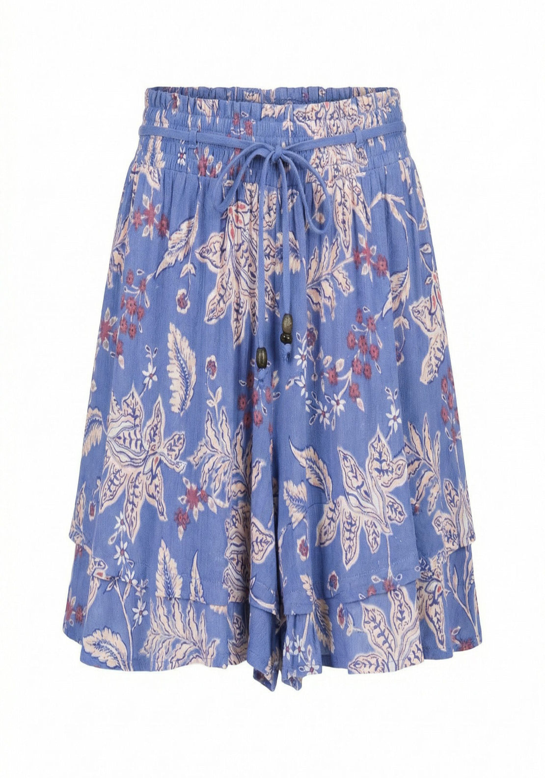 Printed Ruffle Short - Blue