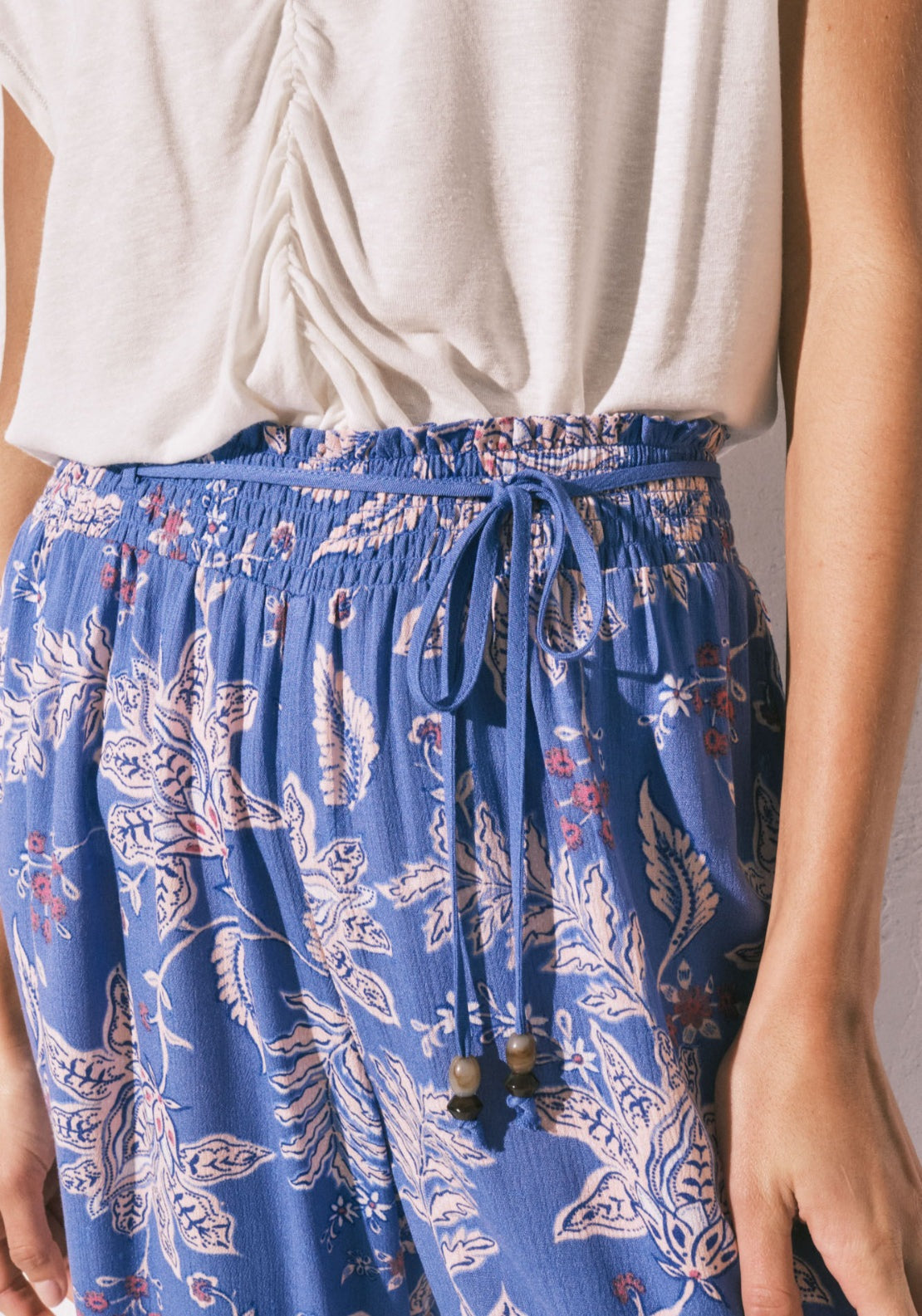 Printed Capri Trousers - Blue
