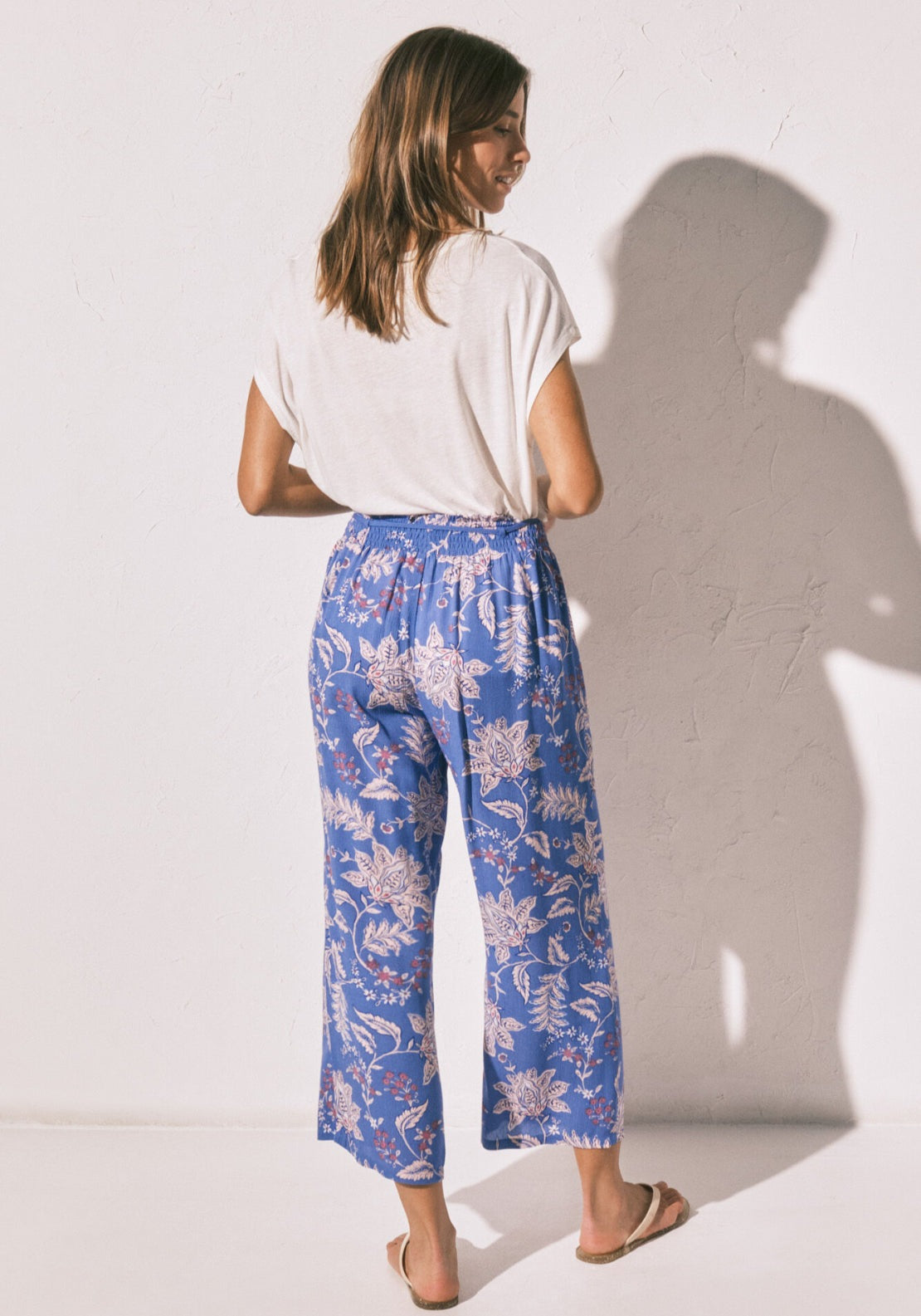 Printed Capri Trousers - Blue