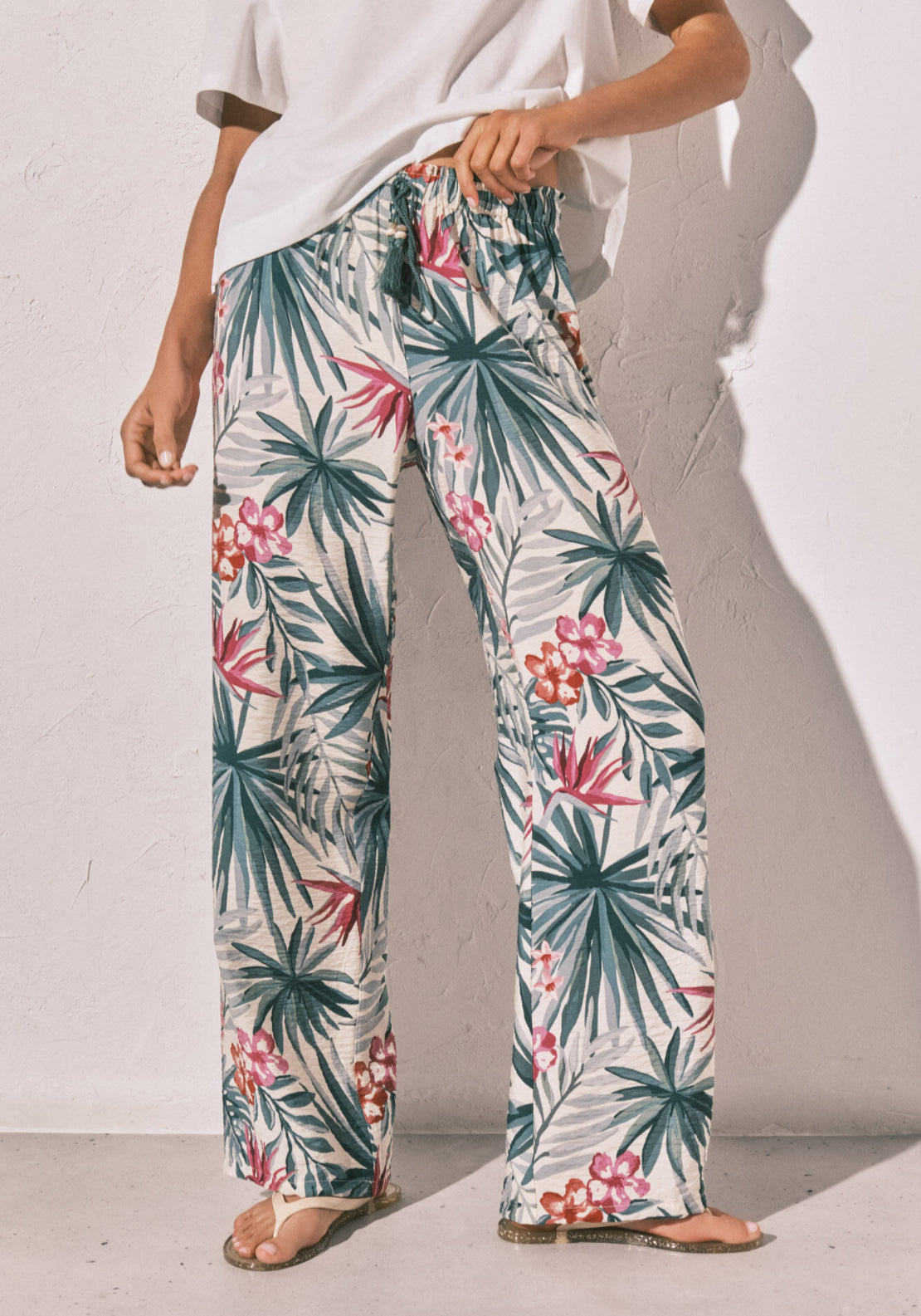 Print Long Trousers - Green
